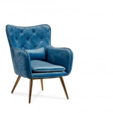 ARMCHAIR BLUE VELVET (68 X 92 X 70 CM)