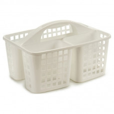 MULTI-PURPOSE BASKET 3 COMPARTMENTS WHITE PLASTIC (23 X 18,5 X 31 CM)