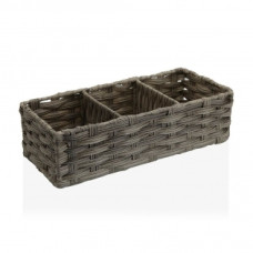 BASKET VERSA GREY 3 COMPARTMENTS POLYETHYLENE (15,2 X 10,2 X 35,6 CM)