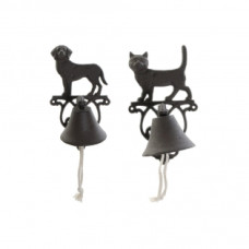 BELL DKD HOME DECOR DOG CAT BROWN ROPE CAST IRON (14 X 15 X 24 CM) (2 UNITS)
