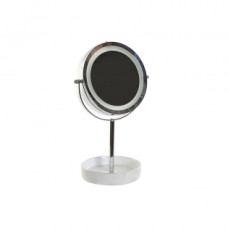 MAGNIFYING MIRROR WITH LED DKD HOME DECOR WHITE METALLIC (14,5 X 14,5 X 33 CM)