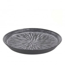 DESSERT DISH STONEWARE LOTUS BLACK PORCELAIN (Ã 20,5 X 2,5 CM)