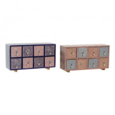JEWELRY BOX DKD HOME DECOR BRASS MANGO WOOD (2 PCS)