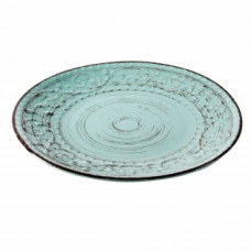 FLAT PLATE DKD HOME DECOR BLUE STONEWARE (28 X 28 X 3 CM)
