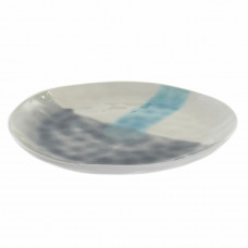 FLAT PLATE DKD HOME DECOR GREY BLUE STONEWARE ENAMELLED STEEL (27.5 X 27.5 X 2.5 CM)