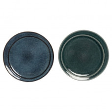 UNDERPLATE DKD HOME DECOR BLUE TURQUOISE STONEWARE (2 PCS) (27.2 X 27.2 X 2 CM)