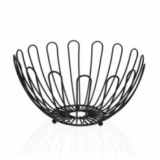 FRUIT BOWL VERSA BLACK STAINLESS CHROME METAL METAL STEEL (26 X 14 X 26 CM) (Ã 26 CM)