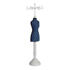 JEWELLERY STAND BLUE RHOMBUS COTTON WOOD (11 X 40 X 12 CM)