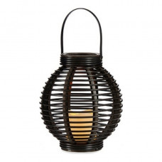 LANTERN LED CANDLE PLASTIC DARK BROWN (21 X 25 X 21 CM)