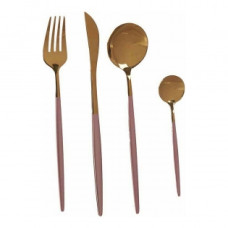 CUTLERY SET PINK GOLDEN STAINLESS STEEL (8 PCS)