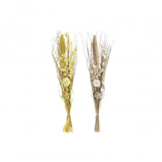 BUNCH DKD HOME DECOR WHITE YELLOW FLOWERS (30 X 30 X 100 CM) (2 UNITS)