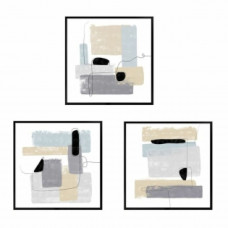 PAINTING DKD HOME DECOR ABSTRACT (3 PCS) (80 X 2 X 80 CM)