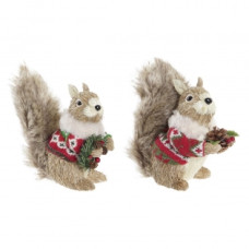 CHRISTMAS BAUBLE DKD HOME DECOR FOAM POLYESTER SQUIRREL (9 X 16 X 17 CM) (2 UNITS)
