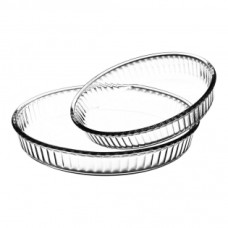 SET OF KITCHEN DISHES TRANSPARENT BOROSILICATE GLASS (2 PIECES)