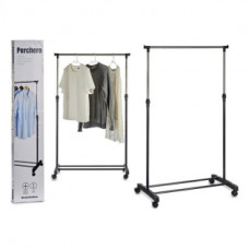 COAT STAND WITH WHEELS METAL PLASTIC (43 X 155 X 80 CM)